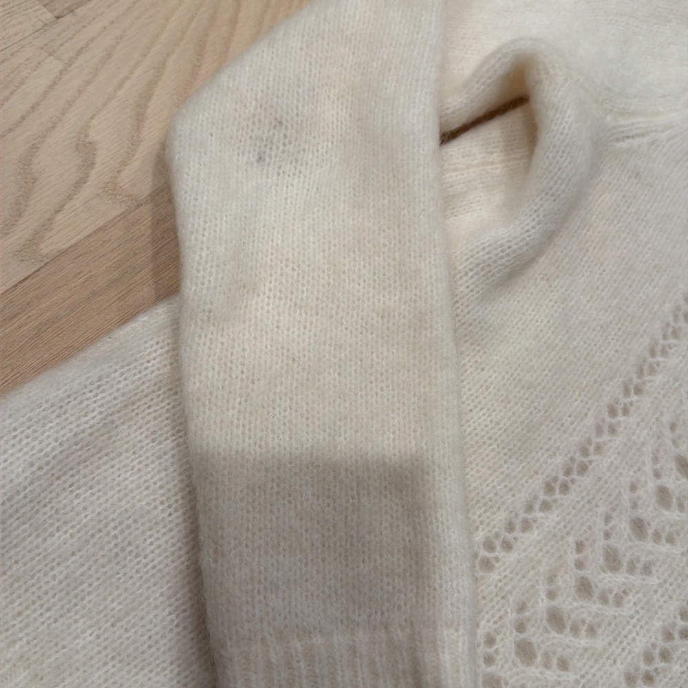 Cream vneck cardigan kid mohair sweater from Sezane - Picture 5 of 7